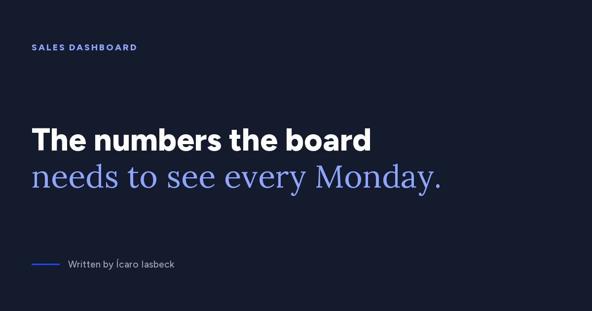 Sales dashboard: the indicators the board should see