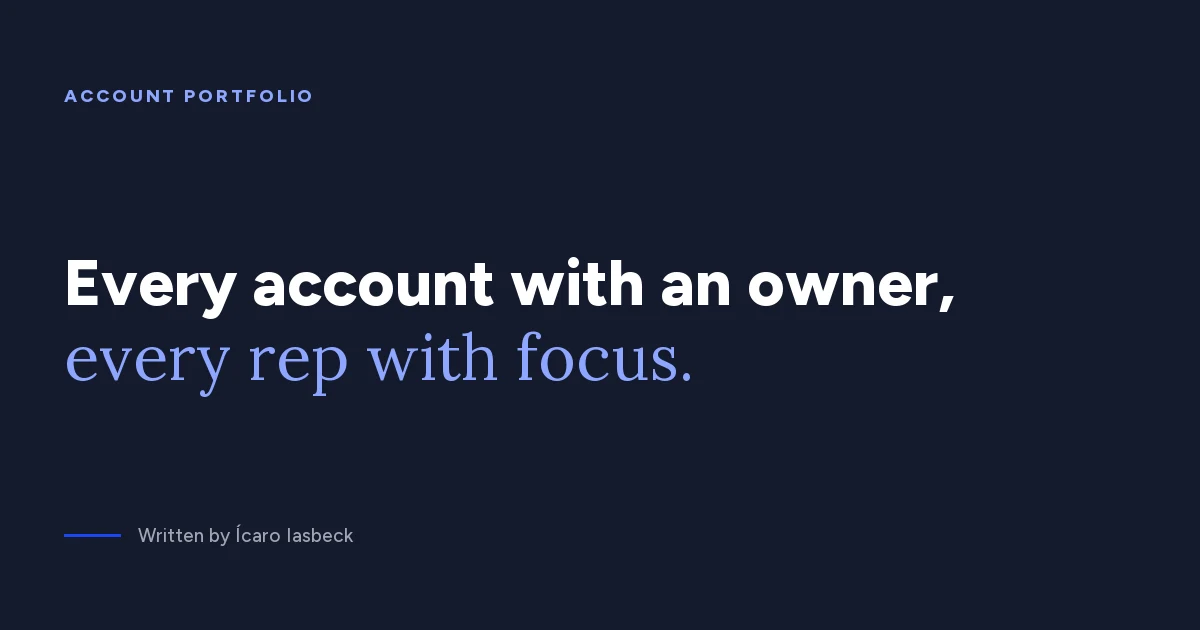Account portfolio: how to split accounts among sales reps