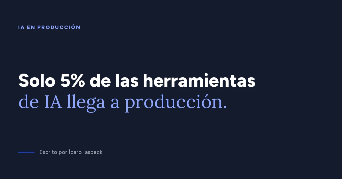 Piloto de IA: solo 5% de las herramientas llega a producción