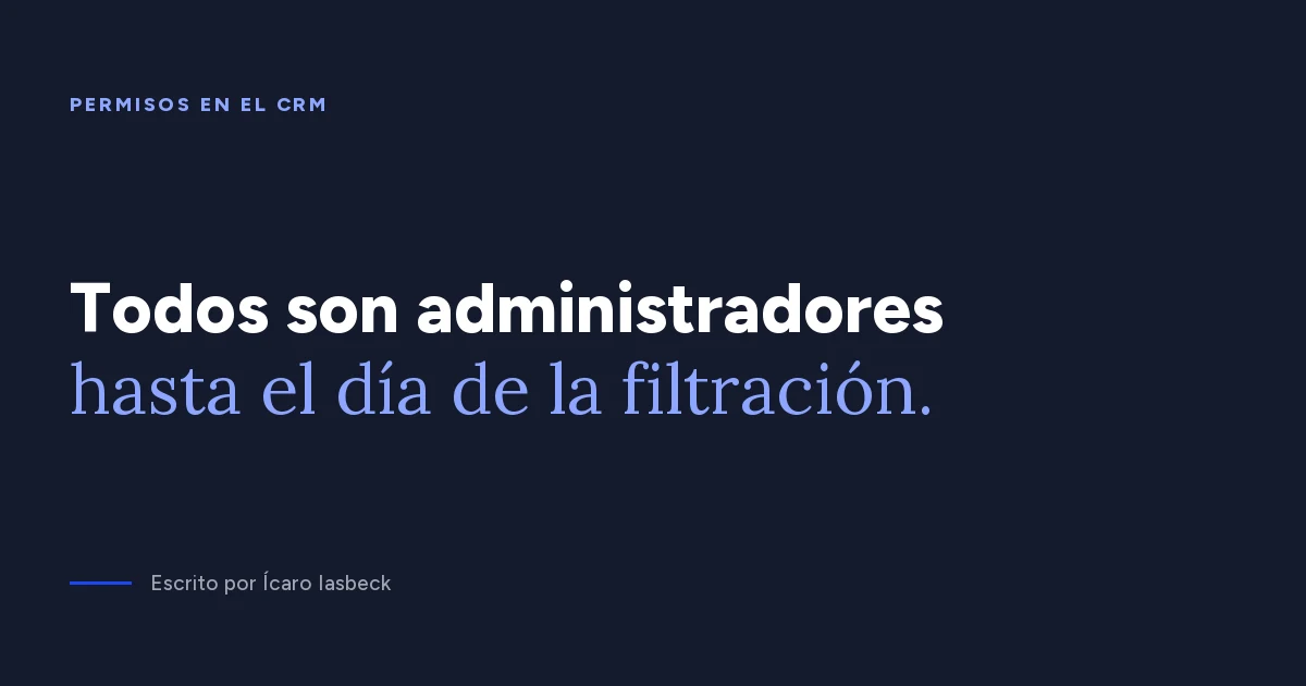 Permisos en el CRM: matriz de acceso para 8 funciones