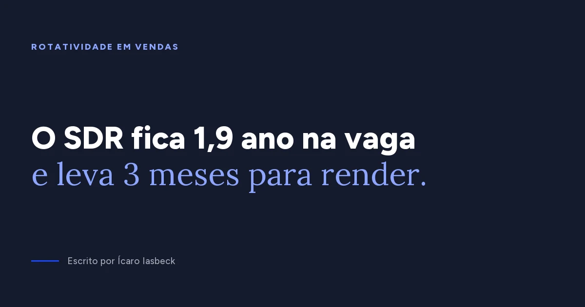 Rotatividade de vendedores: o SDR fica 1,9 ano no cargo