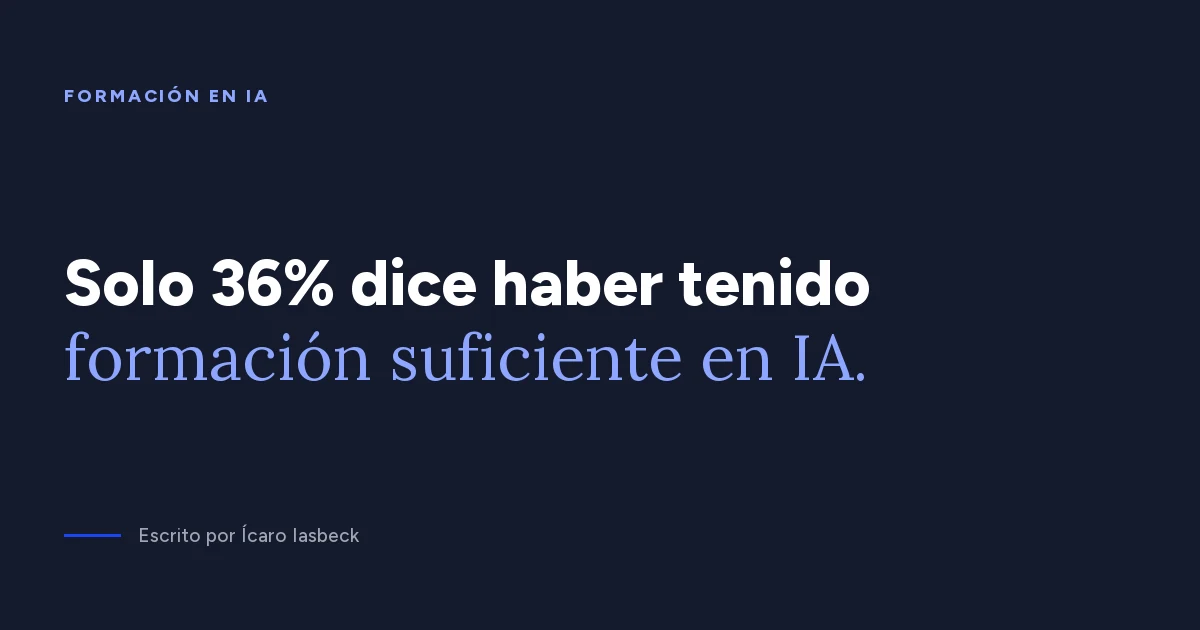 Formación en IA: solo 36% dice estar bien formado (BCG)