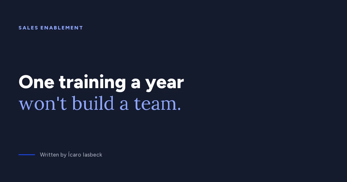 Sales training curriculum: the 12-month plan