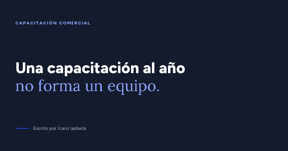 Ruta de capacitación comercial: el plan de 12 meses