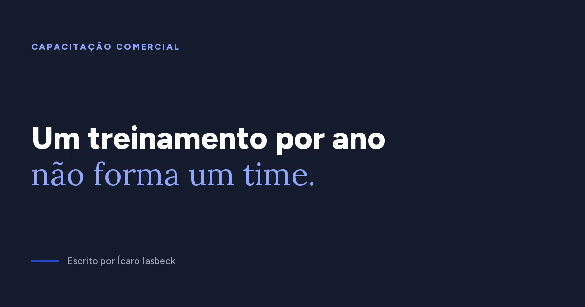 Trilha de capacitação comercial: o plano de 12 meses